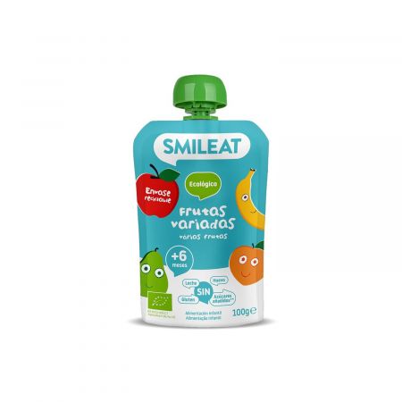 SMILEAT GUSTARE PIURE BIO DIN MIX DE FRUCTE, +6 LUNI BIO*