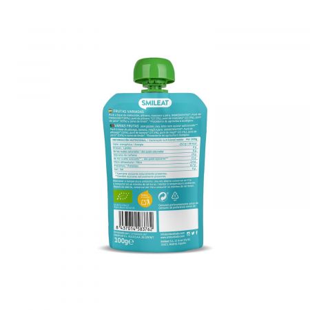 Piure Bio din mix de fructe, +6 luni, 100 g, Smileat 577597