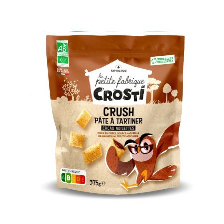 Pernute Bio cu crema de cacao si alune de padure, 350g, Crosti