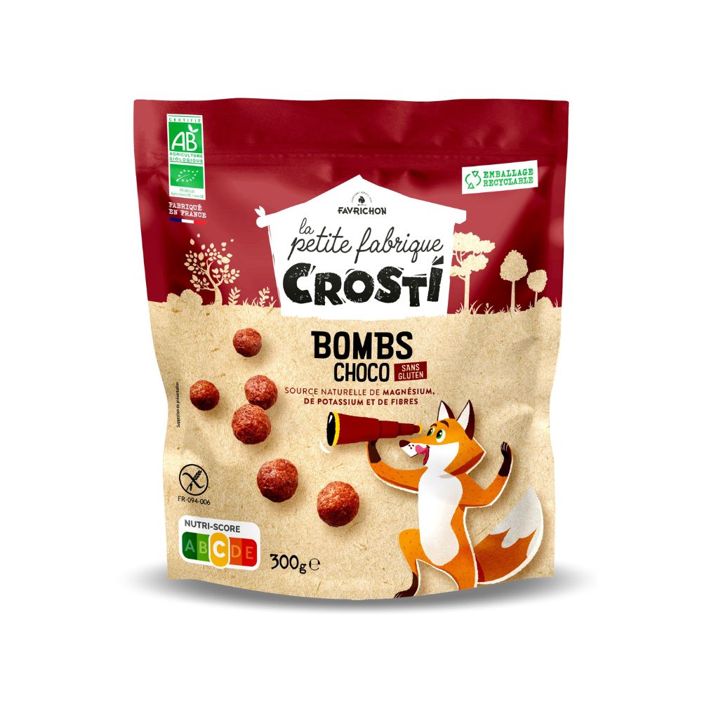 Bilute expandate Bio cu ciocolata, 400g, Crosti