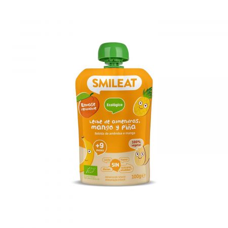 SMILEAT GUSTARE PIURE BIO DIN LAPTE DE MIGDALE, MANGO SI ANANAS, +9 LUNI BIO*