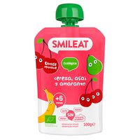 Piure Bio din cirese, acai si amaranth, +6 luni, 100 g, Smileat