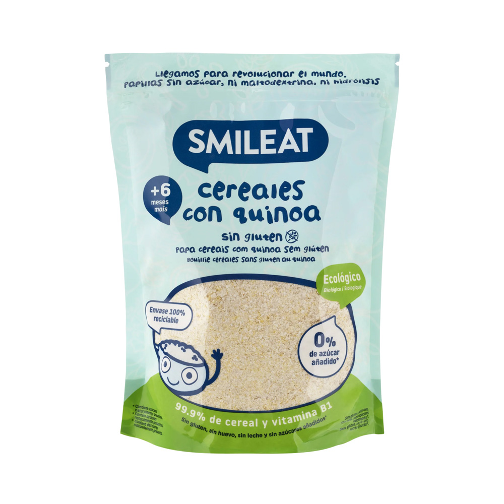 Cereale fara gluten Bio cu quinoa, +6 luni, 200 g, Smileat