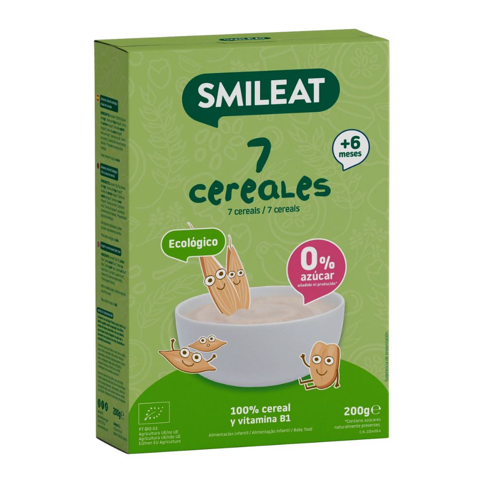 Cereale Bio cu 7 Super Cereale, +6 luni, 200 g, Smileat