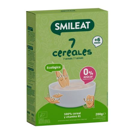 Cereale Bio cu 7 Super Cereale, +6 luni, 200 g, Smileat