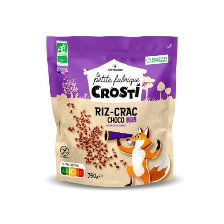 CROSTI CEREALE BIO PENTRU COPII DIN OREZ EXPANDAT SI CIOCOLATA BIO*