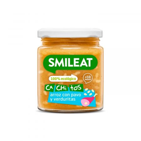 Mancare Bio din orez, curcan si legume, +10 luni, 230 g, Smileat