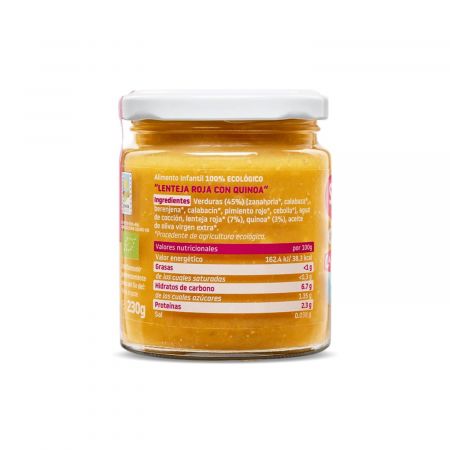 Mancare Bio din linte si quinoa, +10 luni, 230 g, Smileat 577889