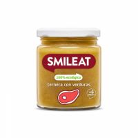 Piure Bio de legume cu vitel si ulei masline, +6 luni, 230 g, Smileat