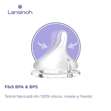 Pachet biberoane din sticla, 2 x 160 ml, Lansinoh 578152