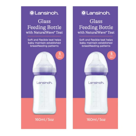 Pachet biberoane din sticla, 2 x 160 ml, Lansinoh