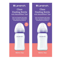 Pachet biberoane din sticla, +1 luna, 2 x 160 ml, Lansinoh