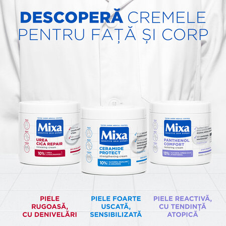 Crema cu efect fortifiant pentru fata si corp cu 10% Glicerina Ceramide Protect, 400 ml, Mixa 578174