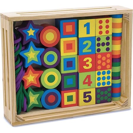 Joc cu activitati Insira Margelele, 3 ani, Melissa&Doug 652432