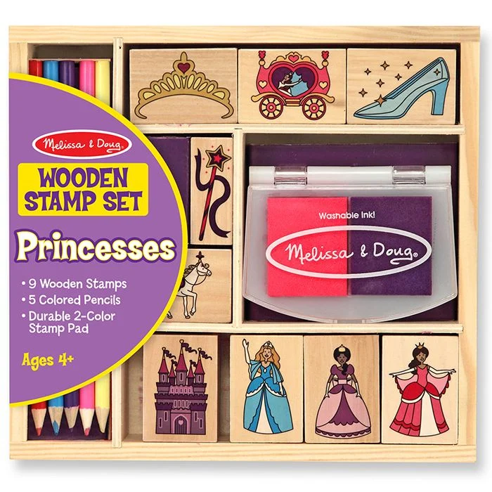 Set de stampile din lemn Printese, 4 ani+, Melissa&Doug