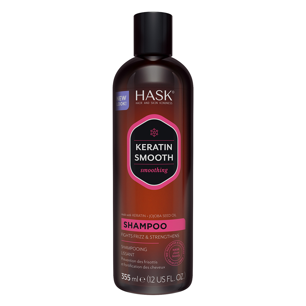 Sampon pentru netezirea parului Keratin Smooth, 355 ml,  Keratina si Ulei de Jojoba, Hask