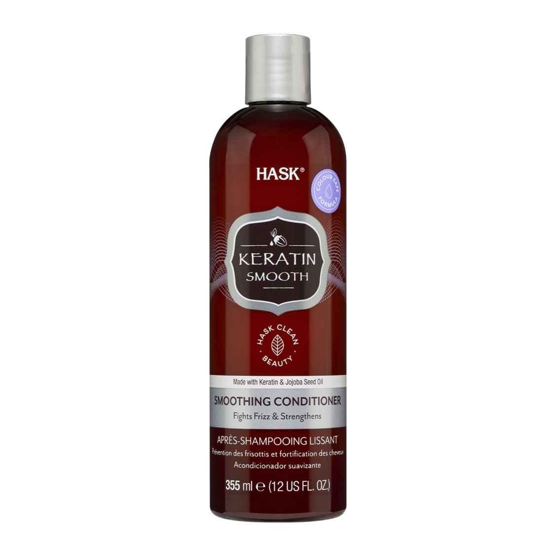 Balsam pentru netezirea parului cu Keratina si ulei de Jojoba Keratin Smooth, 355 ml, Hask