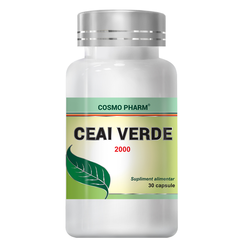 Ceai verde 2000mg, 30 capsule, Cosmopharm