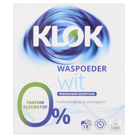 KLOK DETERGENT PUDRA RUFE ALBE, FARA PARFUM 1.17L/18 SPALARI