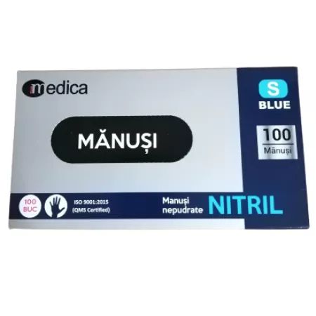 MEDICA MANUSI EXAMINARE NITRIL NEPUDRATE S 100 BUC