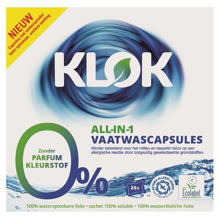 KLOK CAPSULE ALL IN 1 PT MASINA DE SPALAT VASE 26 CPS*18G