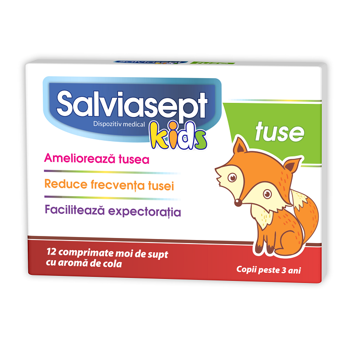 Salviasept Kids Tuse, 12 comprimate, Zdrovit