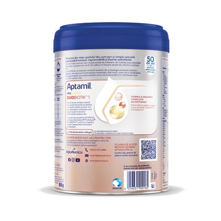 Lapte praf ProFutura DuoBiotik 1, 0-6 luni, 800 g, Aptamil 816670