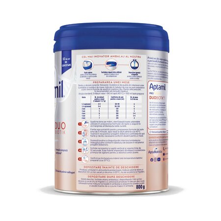 Lapte praf ProFutura DuoBiotik 1, 0-6 luni, 800 g, Aptamil 816671