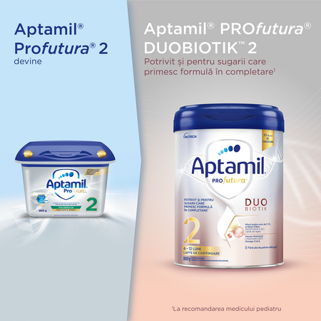Lapte praf ProFutura DuoBiotik 2, 6-12 luni, 800 g, Aptamil 503421