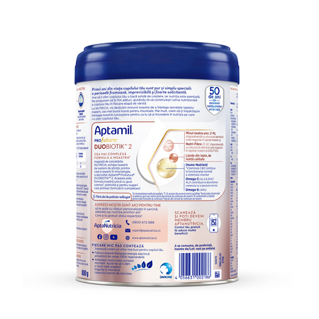 Lapte praf ProFutura DuoBiotik 2, 6-12 luni, 800 g, Aptamil 503409