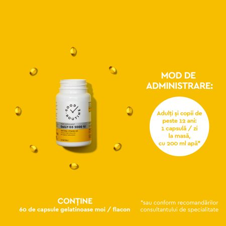 Daily D3, 2000 UI, 60 capsule moi, Good Routine 777432