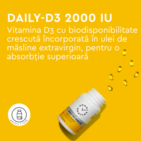 Daily D3, 2000 UI, 60 capsule moi, Good Routine 777426
