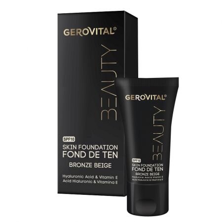 Fond de ten cu Acid Hialuronic, Bronze Beige, 30 ml, Gerovital Beauty 579269