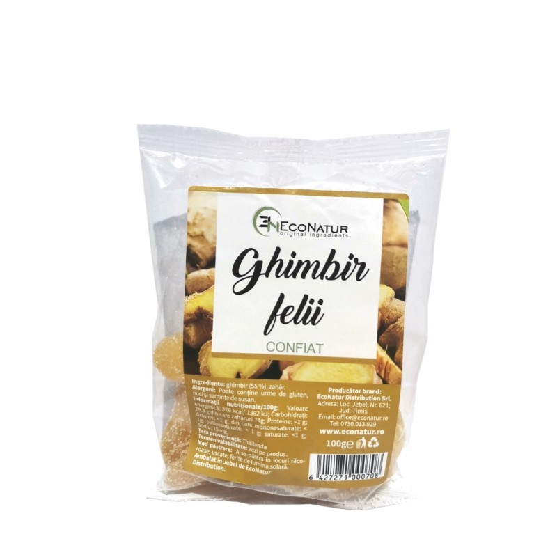 Ghimbir confiat, 100 g, EcoNatur