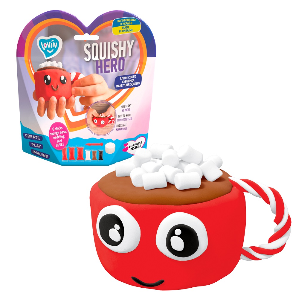 Set cu argila usoara pentru modelaj Lovin'do Air Clay Squishy Hero, +3 ani, CupCao, Okto