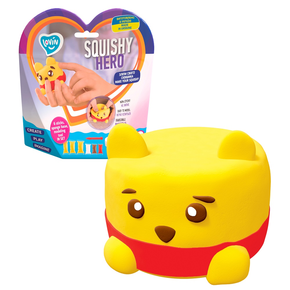 Set cu argila usoara pentru modelaj Lovin'do Air Clay Squishy Hero, Squiny Pooh, Okto