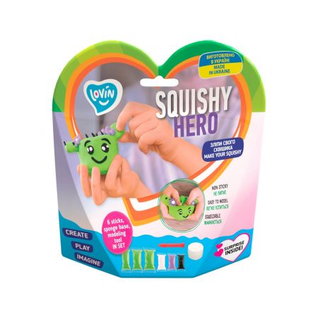 Set cu argila usoara pentru modelaj Lovin'do Air Clay Squishy Hero, 3+ ani, Cactusita, Okto 579672
