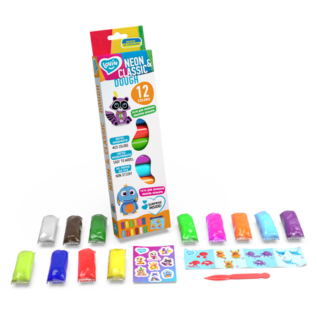 Set plastilina Classic Lovin'Do, +3 ani, 12 Culori, Okto 579802
