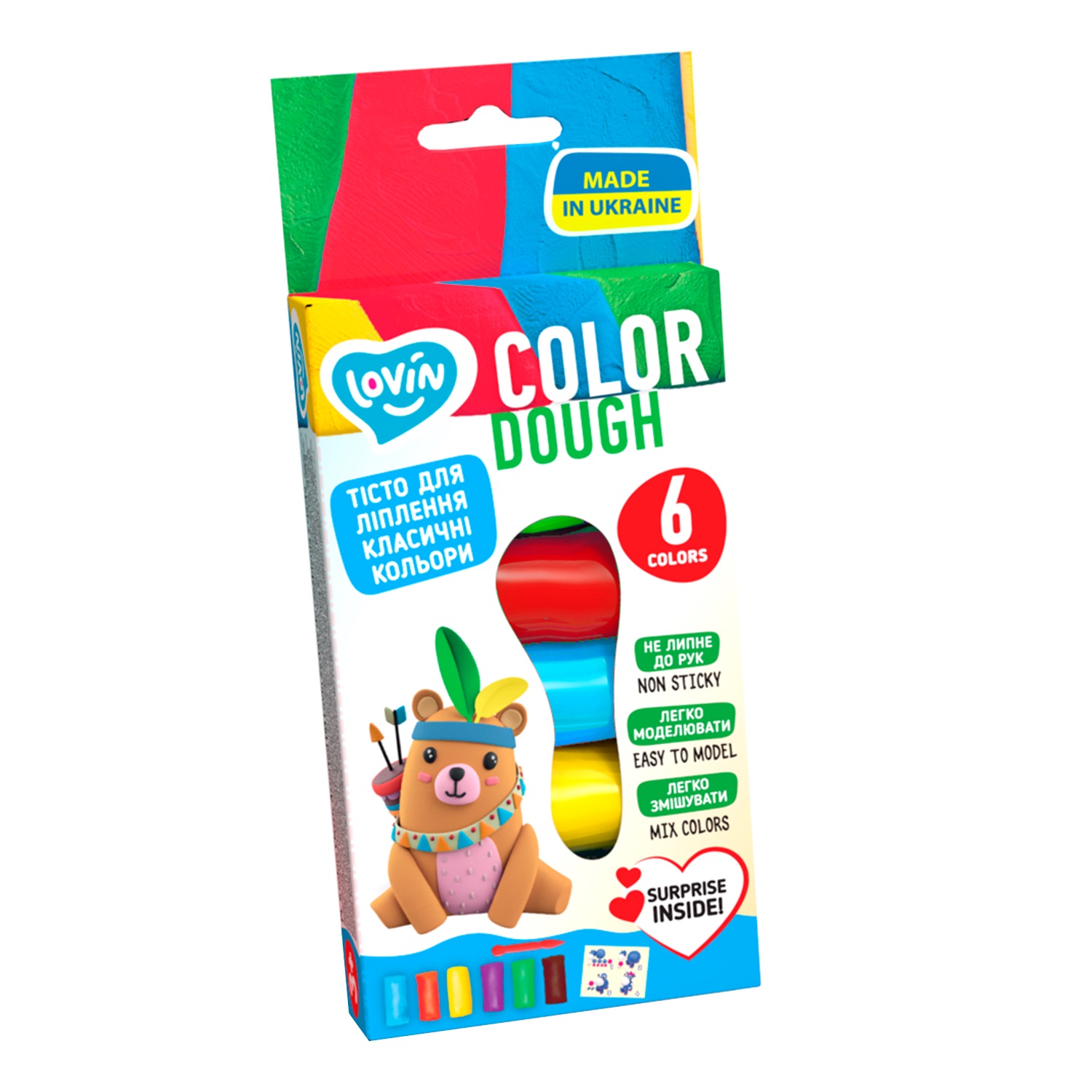 Plastilina Color Dough Lovin'Do, +3 ani, 6 culori, Okto