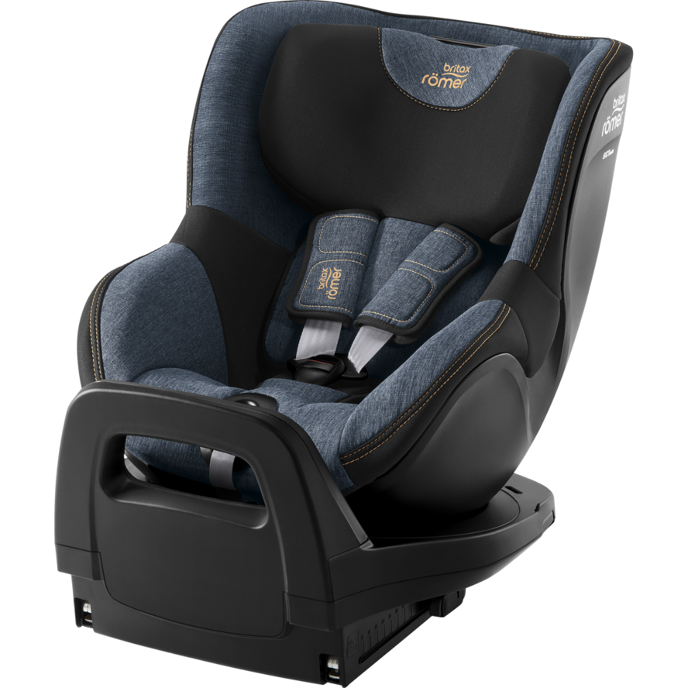 Scaun auto rotativ pentru copii cu baza inclusa Dualfix Pro M i-Size, 61-105 cm, Blue Marble, Britax