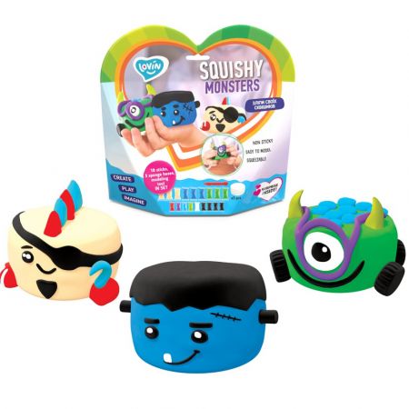 Set pentru modelaj Lovin'do Air Clay Squishy Monster, 18 culori