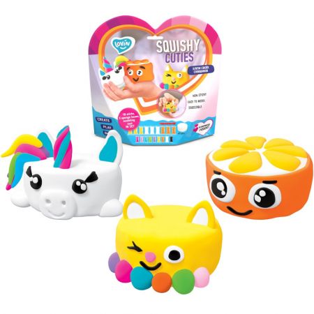 Set pentru modelaj Lovin'do Air Clay Squishy Cuties, 18 culori