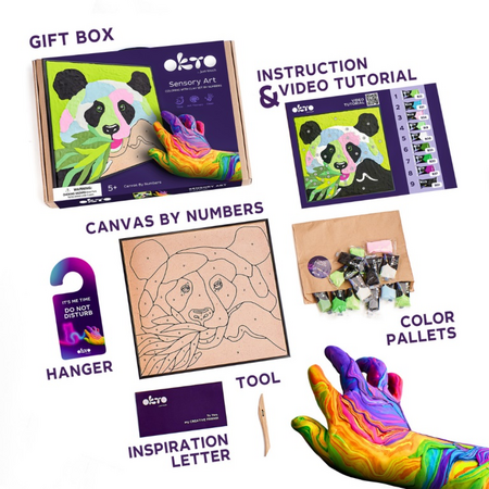 Set de colorat cu lut, 29 x 29 cm, Panda, Okto 580265