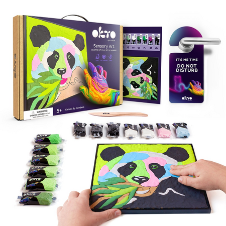 Set de colorat cu lut, 29 x 29 cm, Panda, Okto 580264