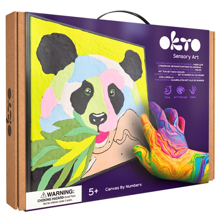 Set de colorat cu lut, 29 x 29 cm, Panda, Okto