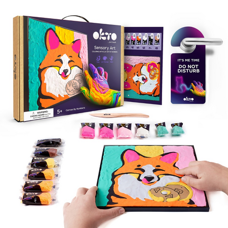 Set de colorat cu lut, 29 x 29 cm, +5 ani, Fox, Okto 580269