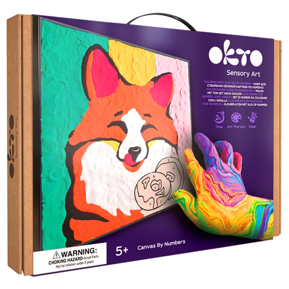 Set de colorat cu lut, 29 x 29 cm, +5 ani, Fox, Okto