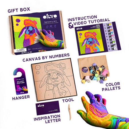 Set de colorat cu lut, 29 x 29 cm, +5 ani, Bunny, Okto 580276