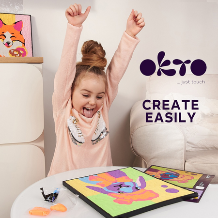 Set de colorat cu lut, 29 x 29 cm, +5 ani, Bunny, Okto 580277