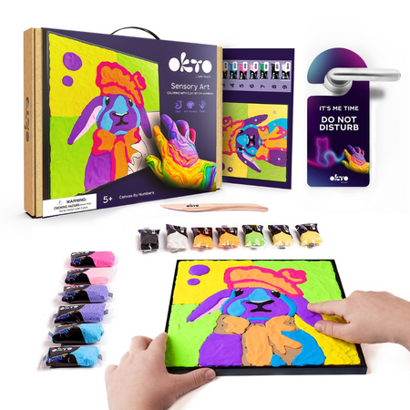 Set de colorat cu lut, 29 x 29 cm, +5 ani, Bunny, Okto 580274